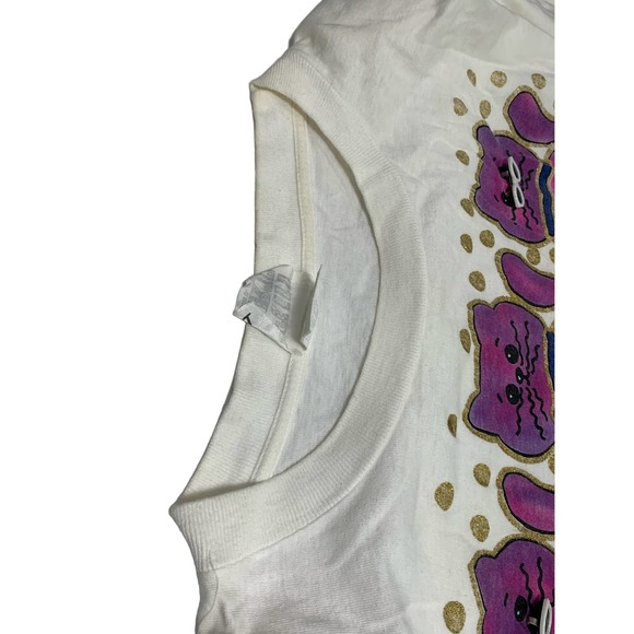 Vintage 1993‎ Fun Art by Lori B cat t-shirt with shoulder pads. - Picture 7 of 10